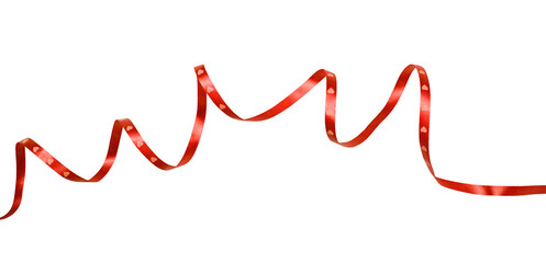 Curled red ribbon