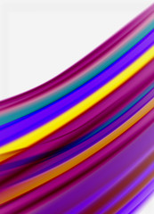 Obraz premium Wave lines abstract background, smooth silk design with rainbow style colors. Liquid fluid color waves. Vector Illustration