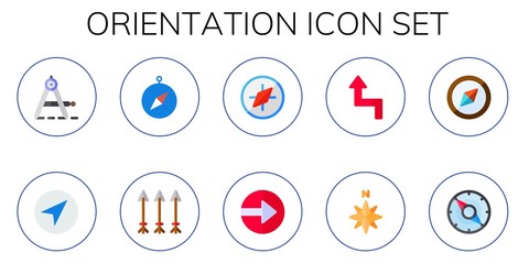 Modern Simple Set of orientation Vector flat Icons