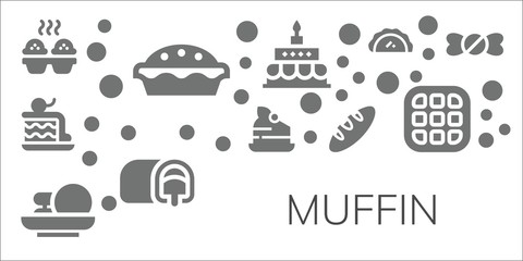 Modern Simple Set of muffin Vector filled Icons