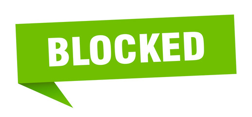 Fototapeta premium blocked speech bubble. blocked ribbon sign. blocked banner