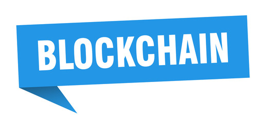 blockchain speech bubble. blockchain ribbon sign. blockchain banner