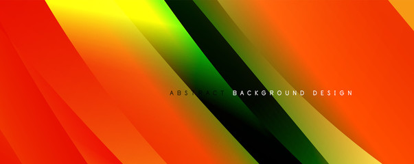 Wave liquid style lines with shadows and light on gradient background