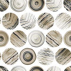 Hand getrokken doodle cirkels naadloze patroon, abstracte herhalen achtergrond, geweldig voor textiel, banners, wallpapers, inwikkeling - vector design