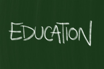 Education - handwritten text is written by chalk on blackboard and chalkboard. Illustration.