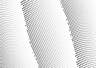 Abstract halftone wave dotted background. Futuristic twisted grunge pattern, dot, circles.  Vector modern optical pop art texture for posters, business cards, cover, labels mock-up, stickers layout