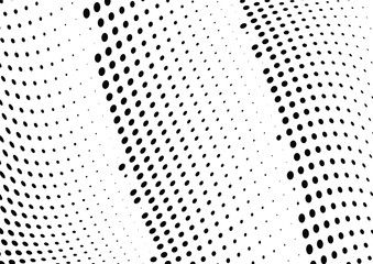 Abstract halftone wave dotted background. Futuristic twisted grunge pattern, dot, circles.  Vector modern optical pop art texture for posters, business cards, cover, labels mock-up, stickers layout