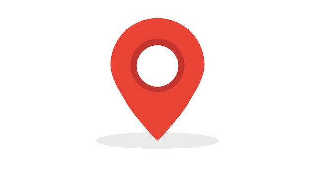 location pin icon pop-up animation.gps pin location map isolated on white background video