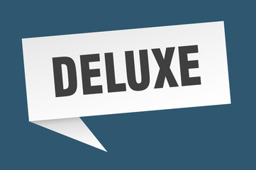 deluxe speech bubble. deluxe ribbon sign. deluxe banner