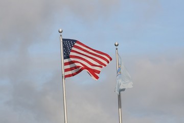 Flags of the United States of America and the Commonwealth of the Northern Mariana Islands