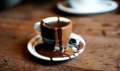 Homemade mixed lava hot chocolate