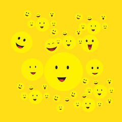 Smile Emoticon Yellow Logo Vector Template Design Illustration