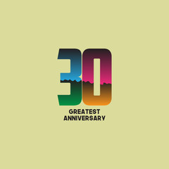 30 Years Greatest Anniversary Celebration Vector Template Design Illustration