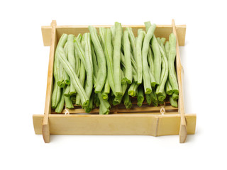 Green kidney bean on white background 