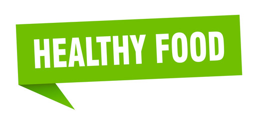 healthy food speech bubble. healthy food ribbon sign. healthy food banner