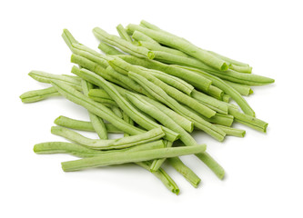 Green kidney bean on white background 