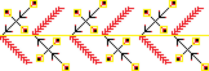 Traditional Romanian folk art knitted embroidery pattern; sewing pattern