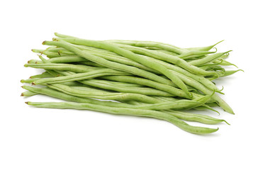 Green kidney bean on white background 