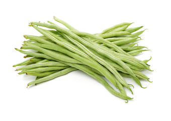 Green kidney bean on white background 