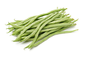 Green kidney bean on white background 