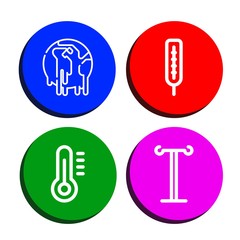 thermometer simple icons set