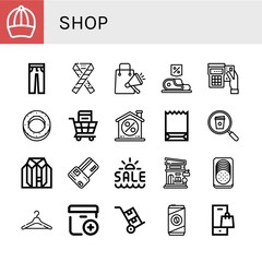 shop simple icons set
