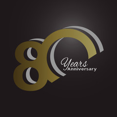 80 Years Anniversary Celebration Vector Template Design Illustration