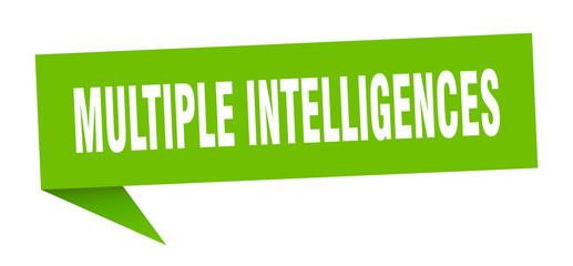 multiple intelligences speech bubble. multiple intelligences ribbon sign. multiple intelligences banner