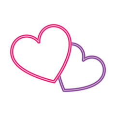 heart in neon light on white background