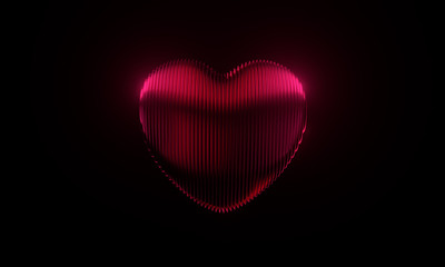 Neon Iridescent Abstract Glow Rainbow Spectral Colorful 3d Heart Illustration