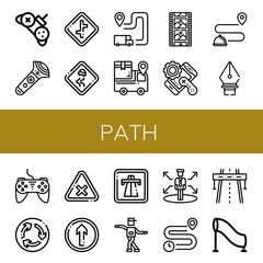 path simple icons set