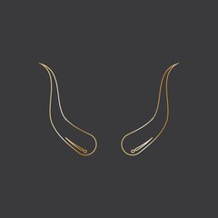 Devil horn Vector icon design illustration Template