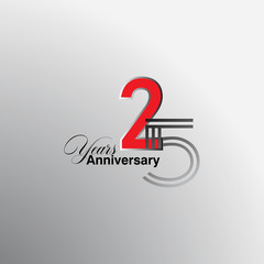 25 Years Anniversary Celebration Vector Template Design Illustration