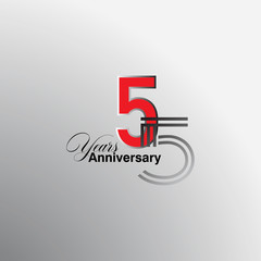55 Years Anniversary Celebration Vector Template Design Illustration