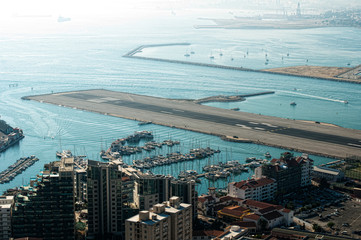 Gibraltar airport view from a high point
