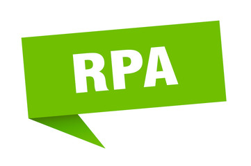 rpa speech bubble. rpa ribbon sign. rpa banner