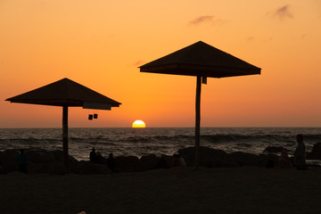 sunset on the beach