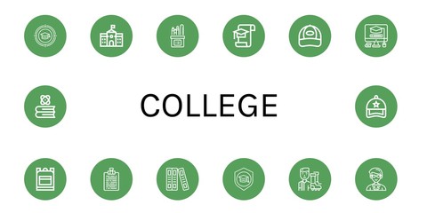 Set of college icons