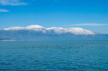 Fototapeta premium Turkey, Isparta province, beautiful Egirdir lake in winter season