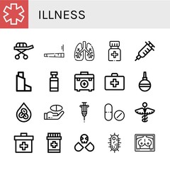 illness icon set