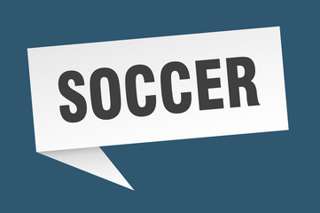 soccer speech bubble. soccer ribbon sign. soccer banner