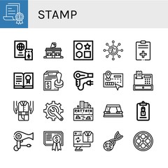 stamp icon set