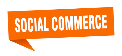 social commerce speech bubble. social commerce ribbon sign. social commerce banner