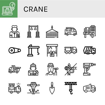 crane icon set