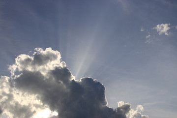 Fototapeta na wymiar blue sky with clouds and sun