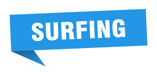 surfing speech bubble. surfing ribbon sign. surfing banner