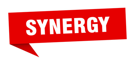 synergy speech bubble. synergy ribbon sign. synergy banner