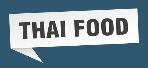 thai food speech bubble. thai food ribbon sign. thai food banner