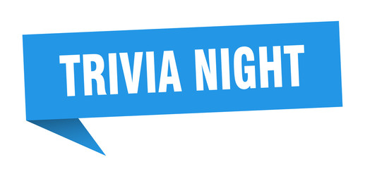 trivia night speech bubble. trivia night ribbon sign. trivia night banner