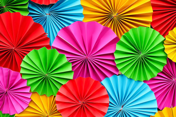Fototapeta na wymiar Beautiful colorful paper umbrella background for congratulations